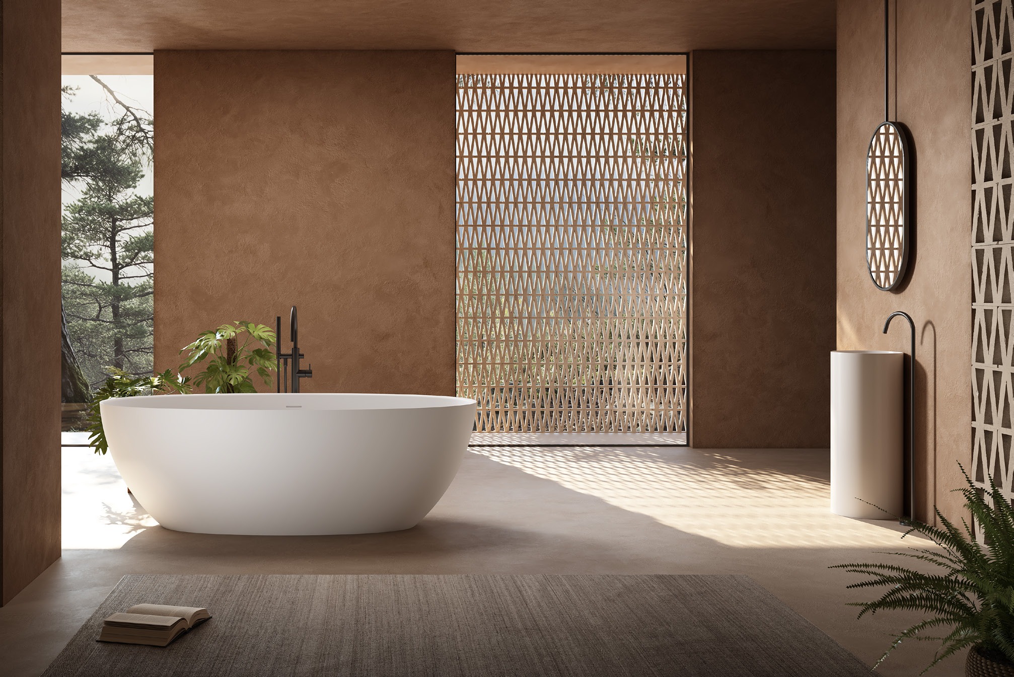 Soft Oval Stone Bathtub