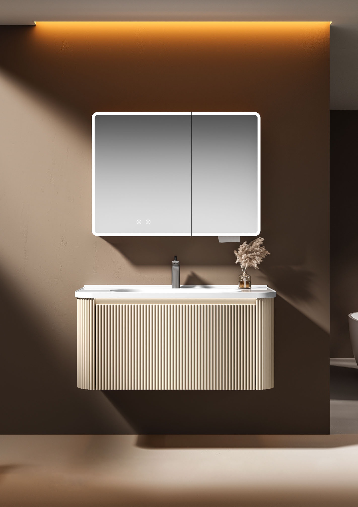 Fluted Bathroom Vanity