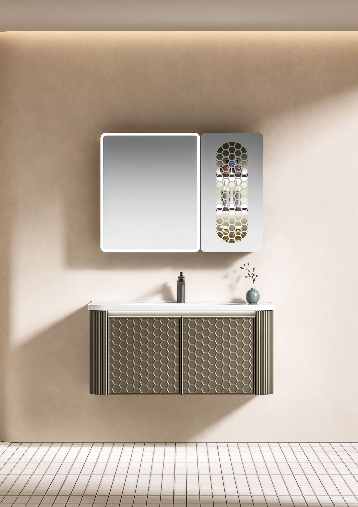 Metallic Brown Bathroom Vanity