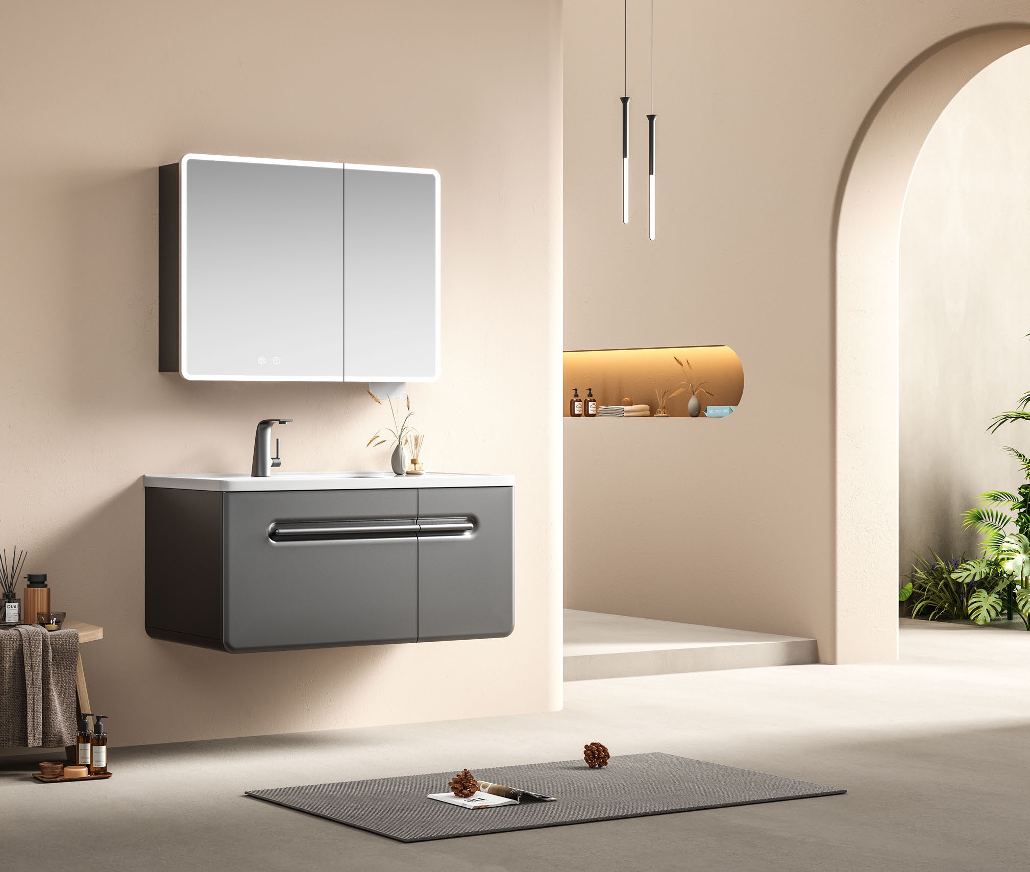 Dark Metallic Bathroom Vanity