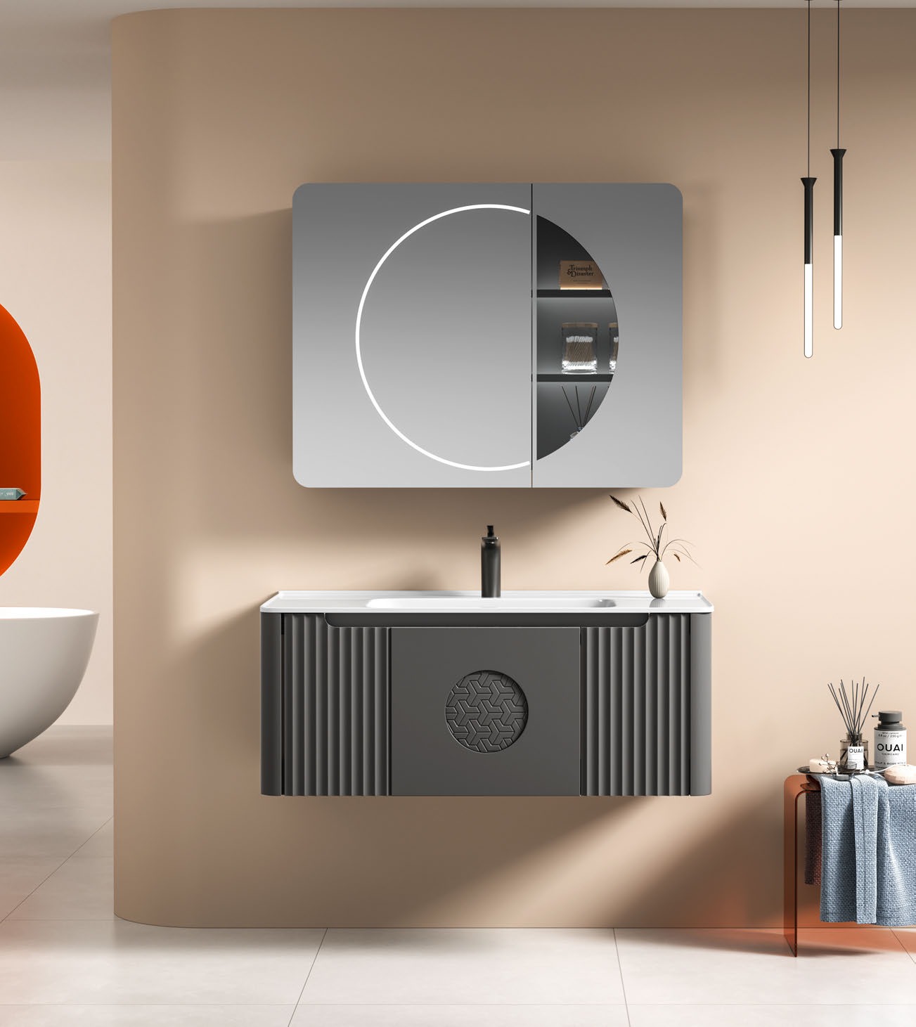 Carbon Grey Feature Vanity