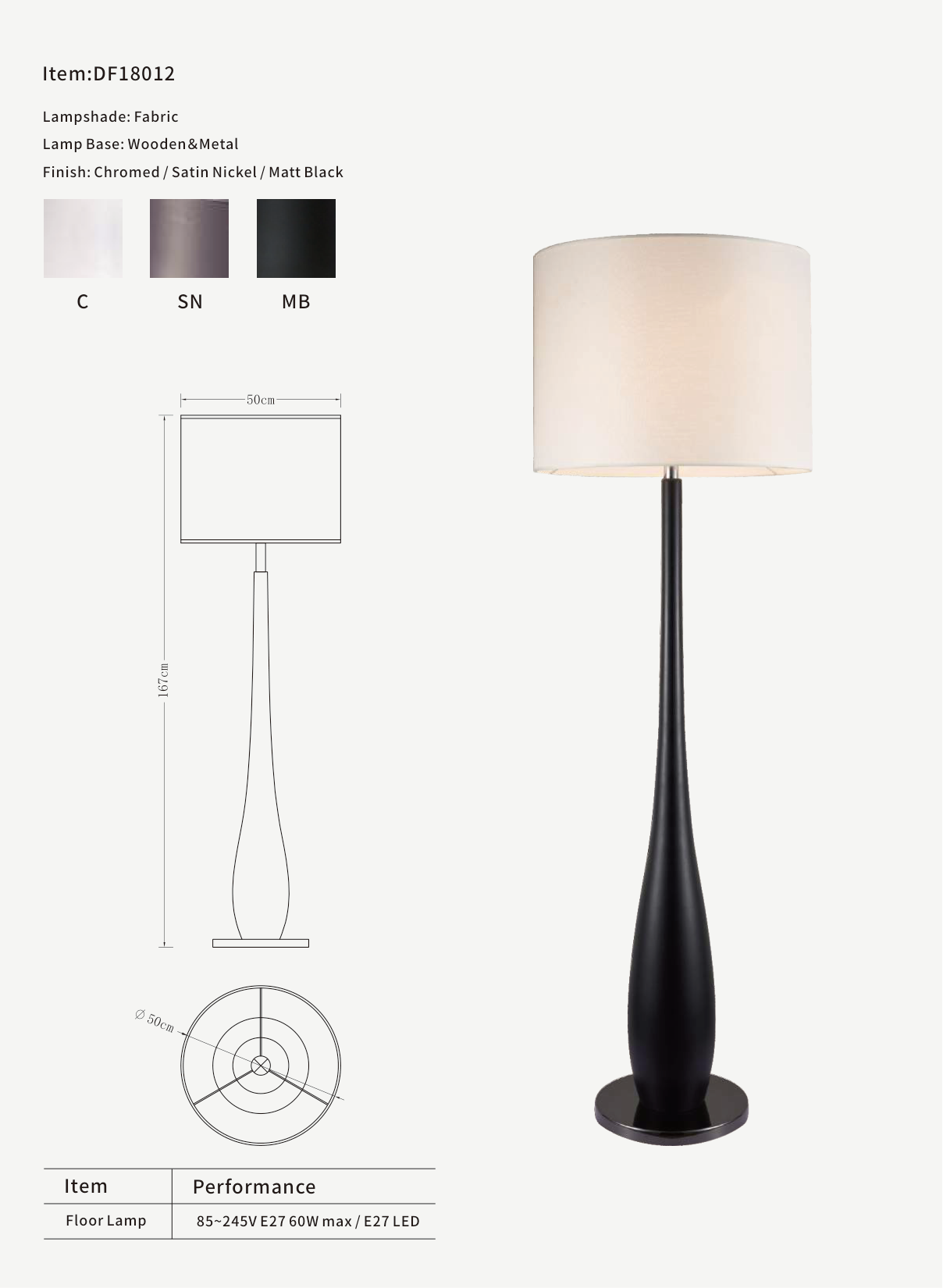 Sculpted Black Floor Lamp
