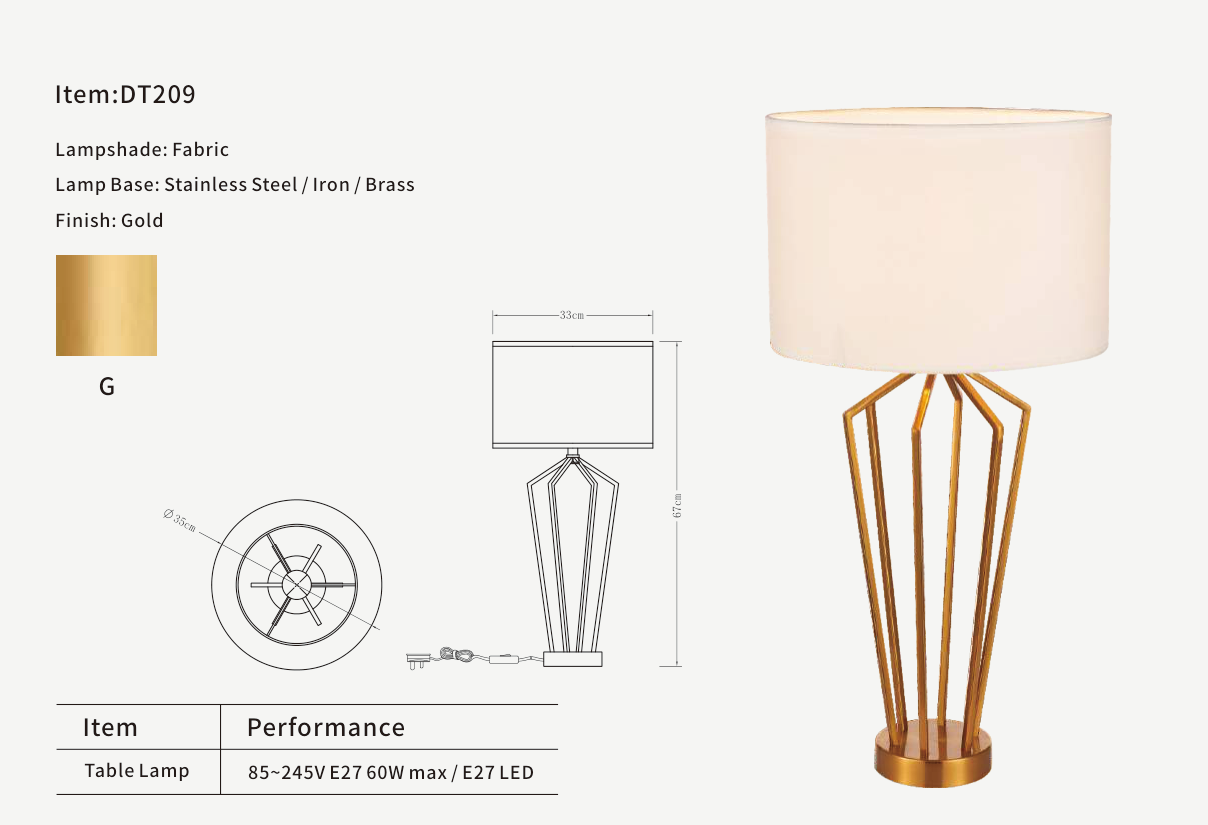 Open-Frame Gold Table Lamp