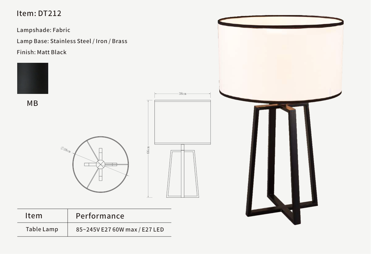 Black Tripod Table Lamp