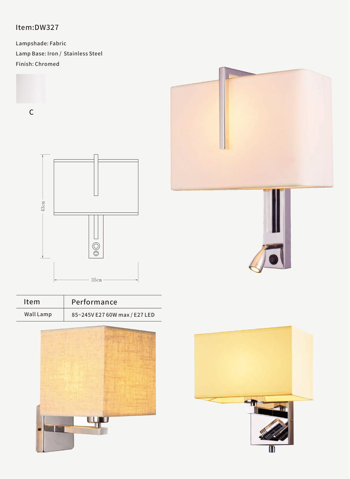 Shade & Reader Wall Lamp