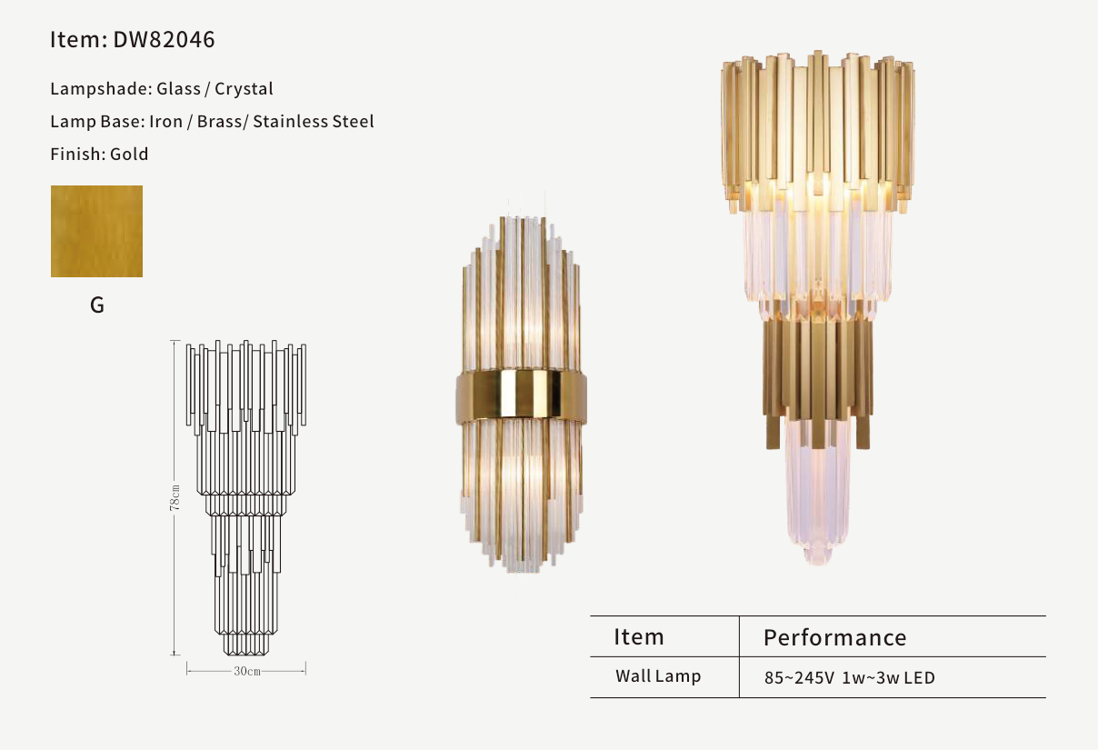 Tiered Crystal Wall Lamp